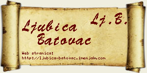 Ljubica Batovac vizit kartica